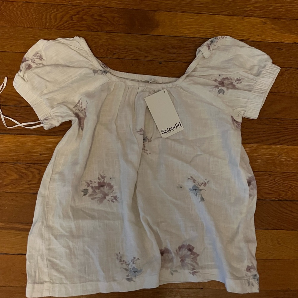 Splendid White Gathered Top